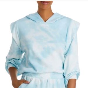Blue Tie Dye Cropped  Hoodie XS